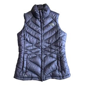 North Face 550 Puffer Vest Goose Down Metallic Purple Women's Small Nylon Zip